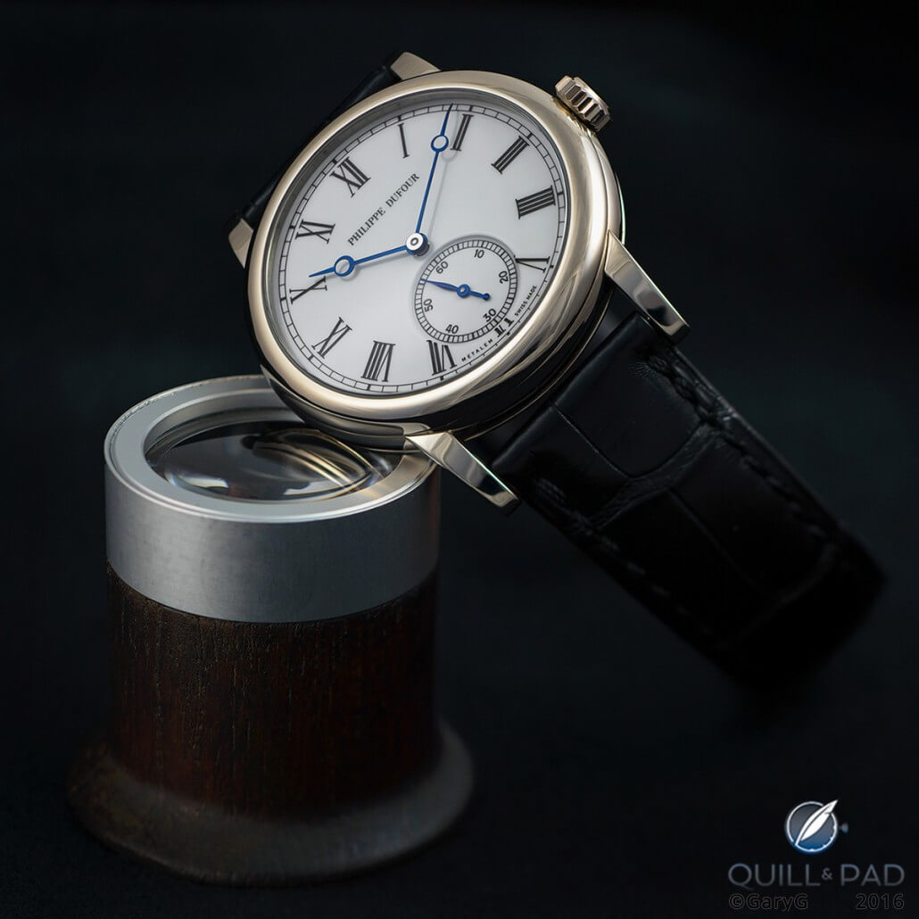 The author’s Philippe Dufour Simplicity in white gold