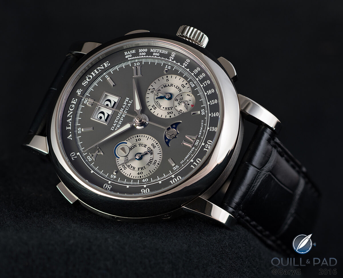 The author’s A. Lange & Söhne Datograph Perpetual in white gold