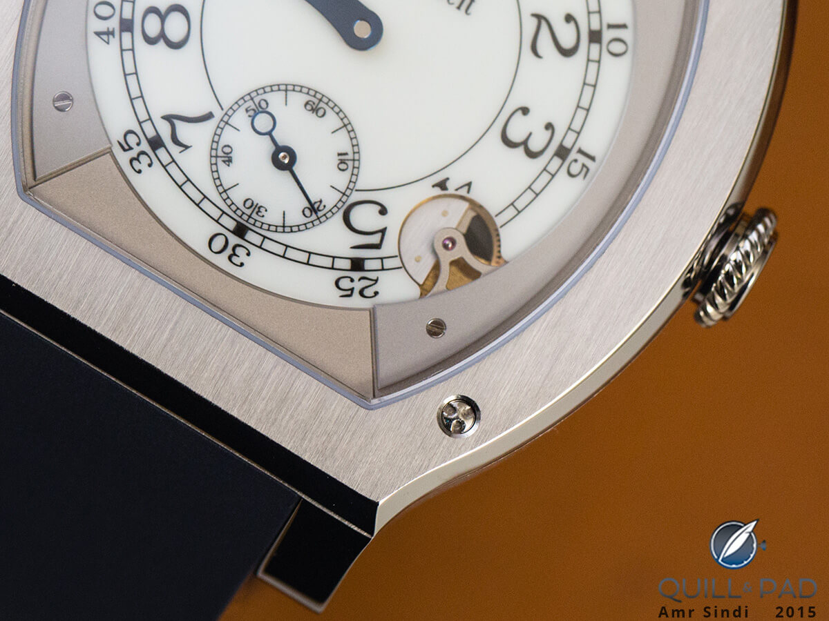 The motion detector of the F.P. Journe Élégante 48 mm is visible on the dial at 4 o'clock