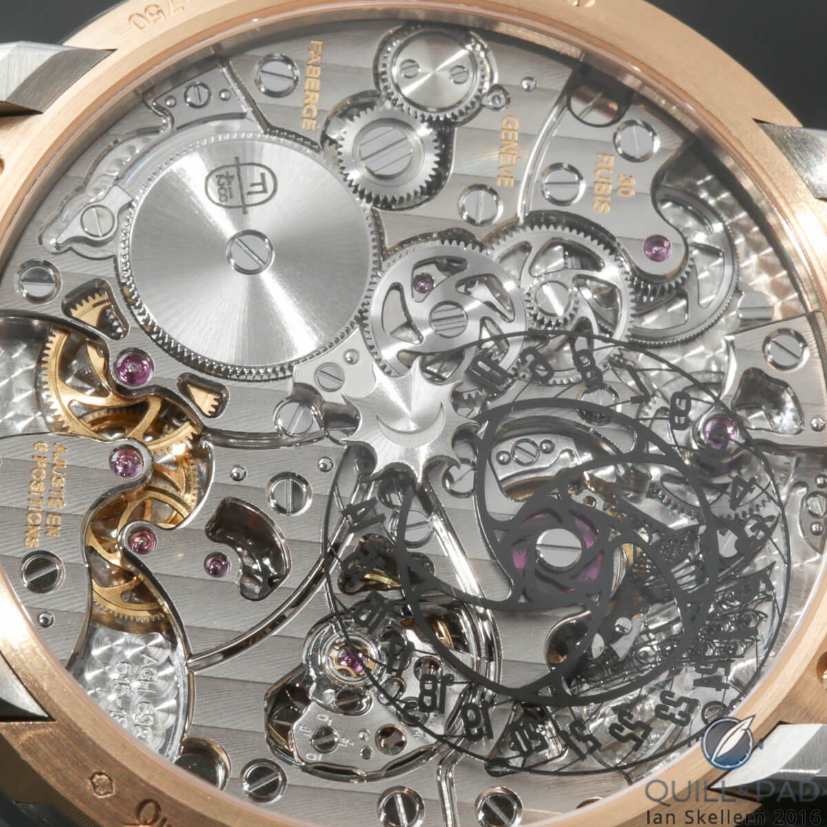 A close up look at the absolutely stunning movement of the Fabergé DTZ