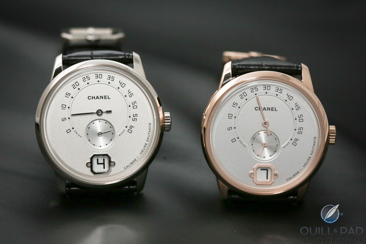 Monsieur de Chanel in white gold (left) and Chanel's signature beige gold