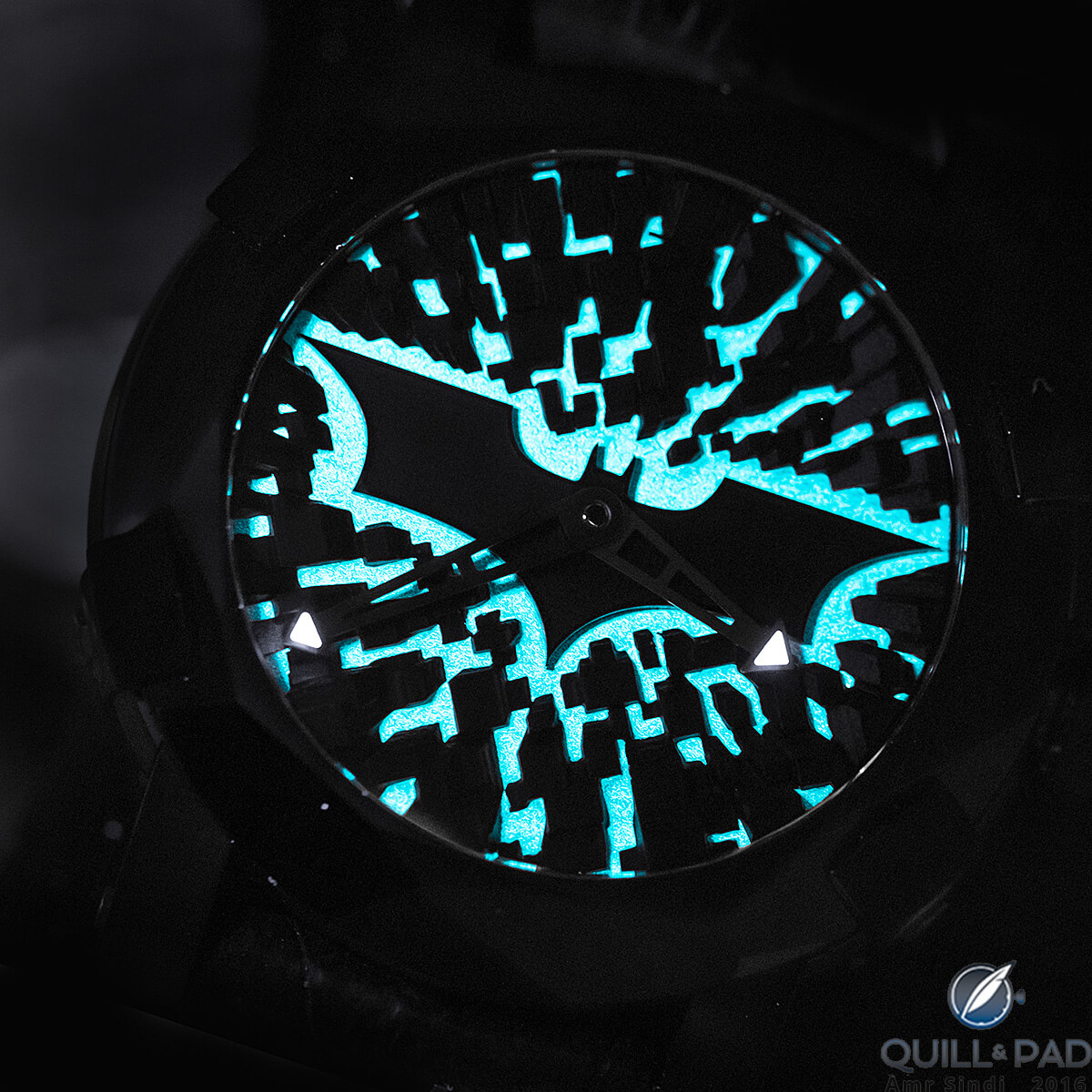 Romain Jerome's Batman-DNA Gotham City lights up with lume by night