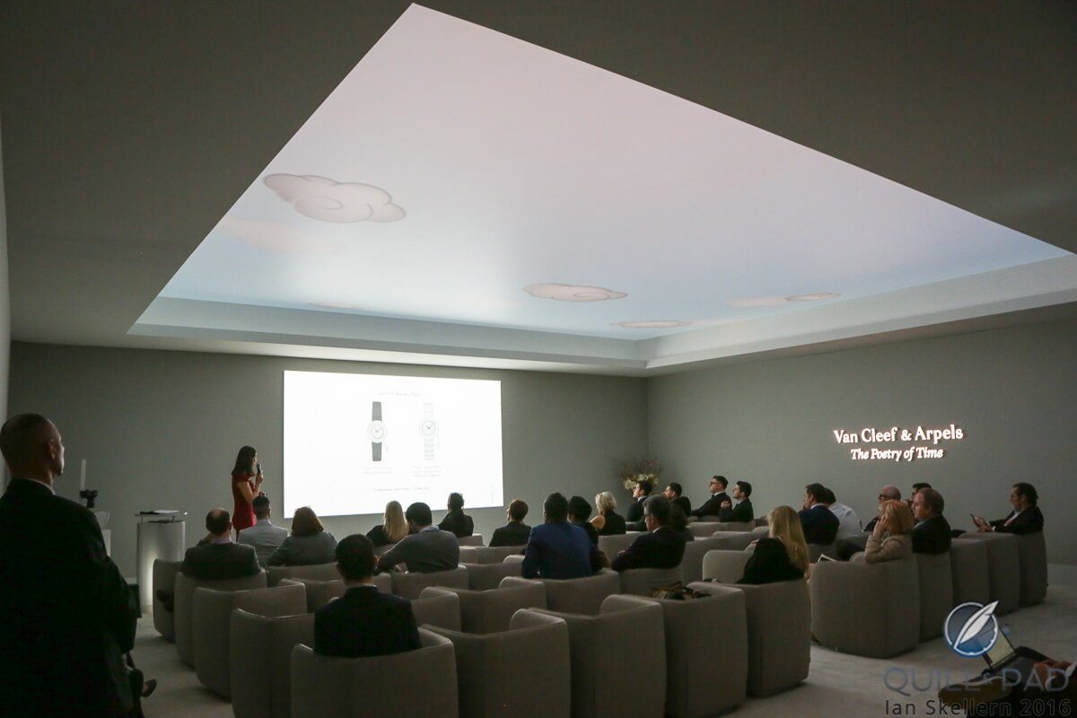 Clouds moving across the ceiling during the Van Cleef & Arpels press conference at the 2016 SIHH provided a clue as to the kind of watch in store