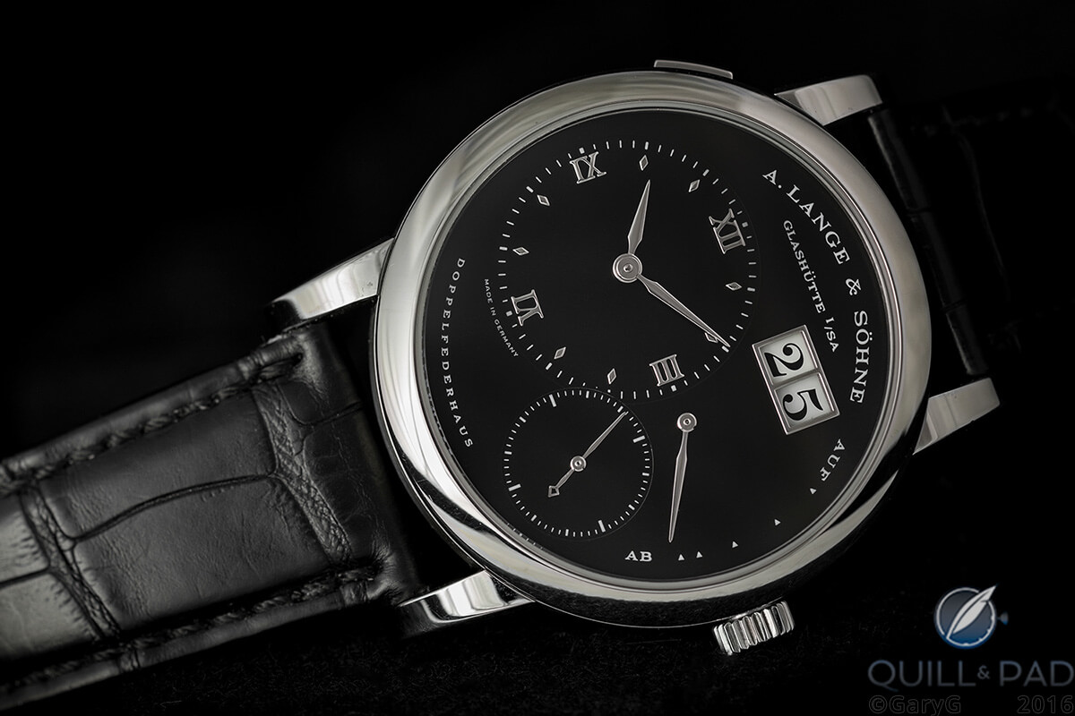 Rare indeed: A. Lange & Söhne Lange 1 in stainless steel with black dial