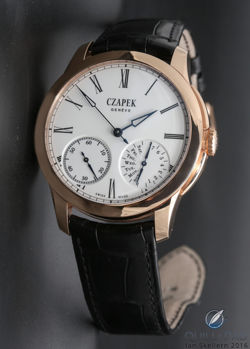 Czapek & Cie. in pink gold with oven fired enamel dial from the Quai des Bergues collection