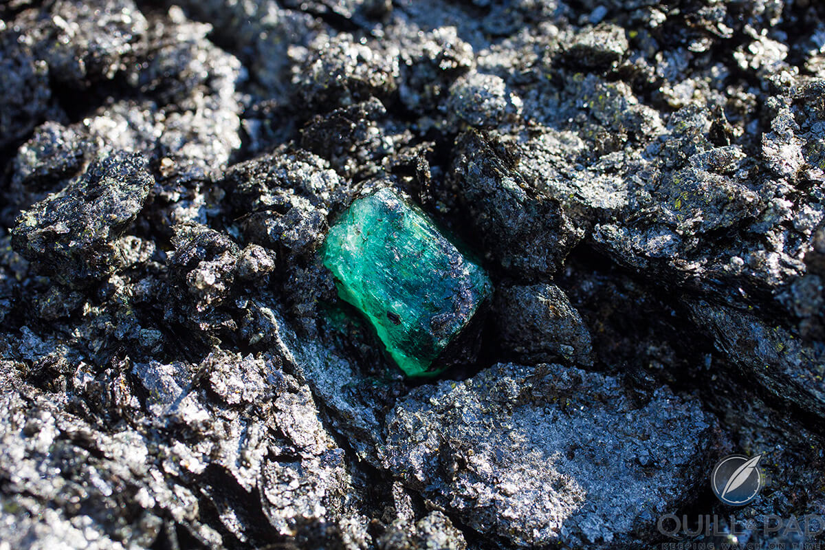 Gemfields emerald in the wild (photo courtesy Adrian Fisk-Kagem)