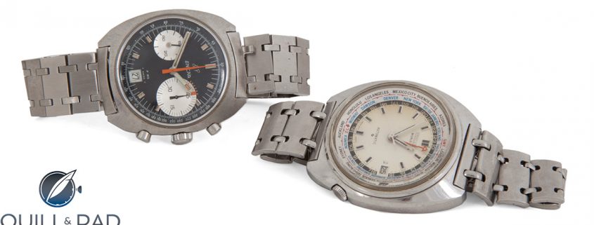 Seiko World Time and Enicar F45 Incabloc chronograph , Lot 562 in Julien’s Auctions "Pelé: The Collection" auction