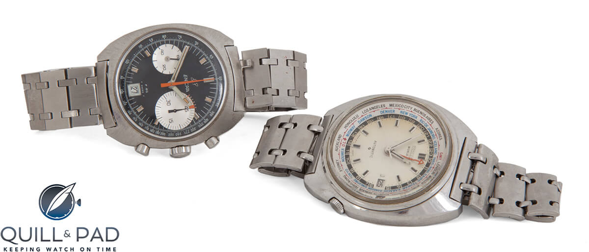 Seiko World Time and Enicar F45 Incabloc chronograph, lot 562 in Julien’s 