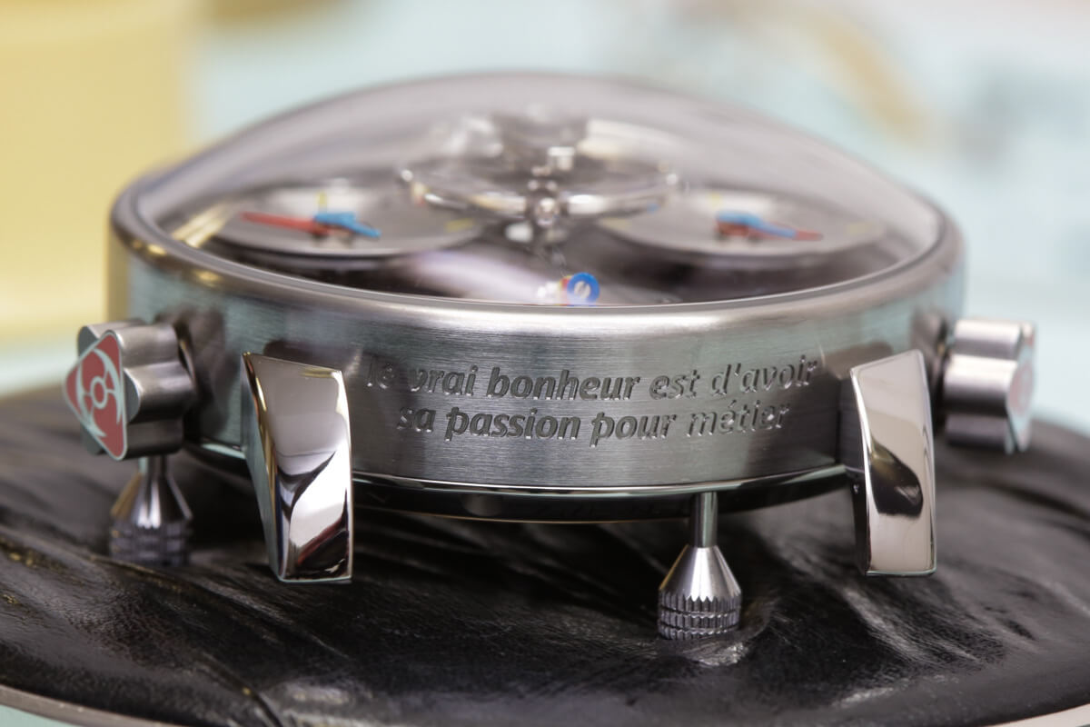 This MB&F timepiece bears the Silberstein tagline: 