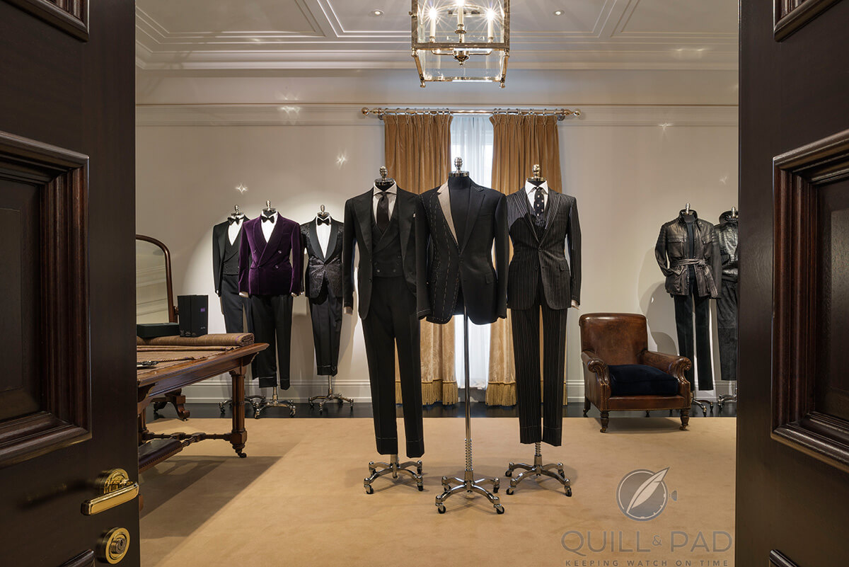 You can have your bespoke suit fitted or collected from Palazzo Ralph Lauren and there is a prêt-a-porter collection as well