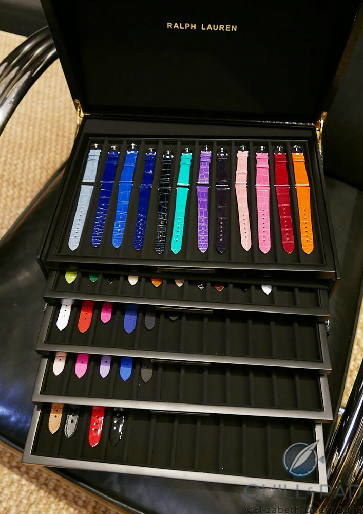 Watch straps in colors to match any ensemble at Palazzo Ralph Lauren, Milan