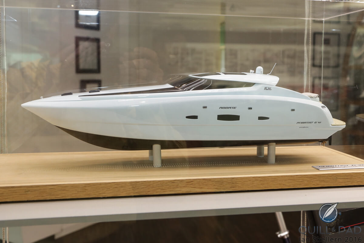 Model of a luxury power boat by Pininfarina