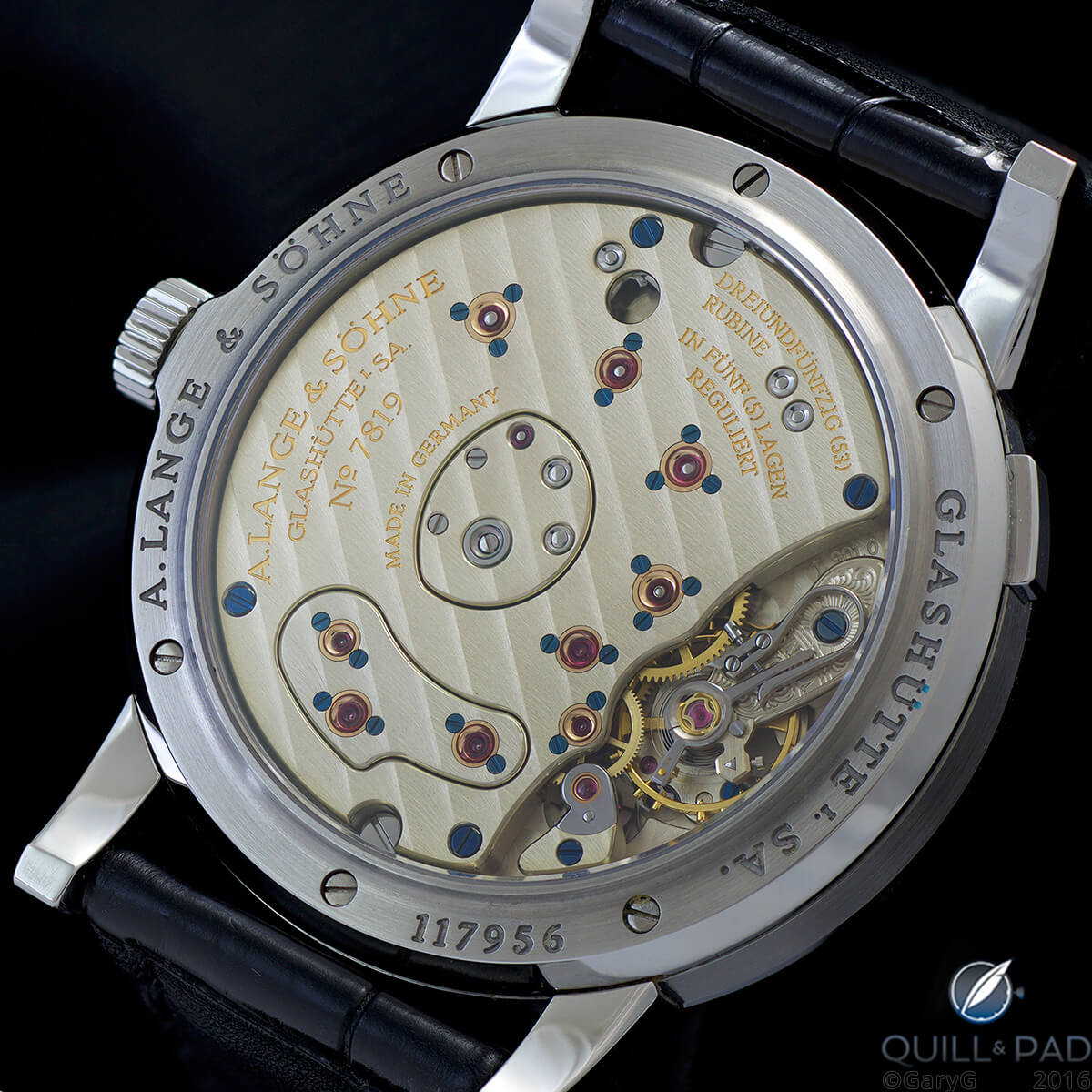 Historical contrast: stainless steel case and German silver movement comprise this rare A. Lange & Söhne Lange 1 in steel