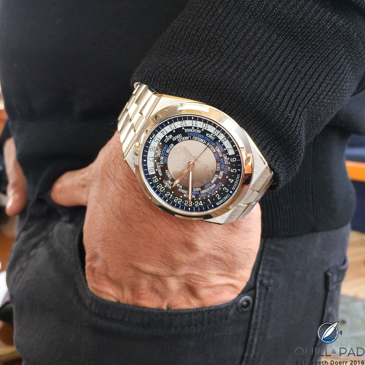 The Vacheron Constantin Overseas worldtimer with a blue dial