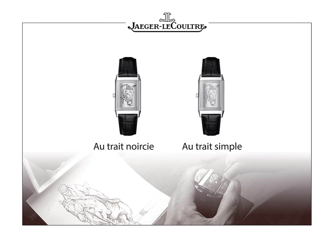 How the engraver imagined the image of Gucci's portrait on the back of a Jaeger-LeCoultre Reverso Classique