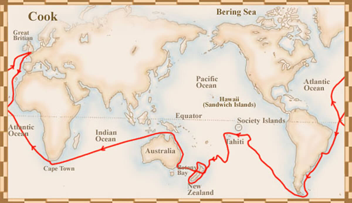 Captain James Cook's second voyage of discovery in the South Pacific using Larcum Kendall's K1 for navigating longitude