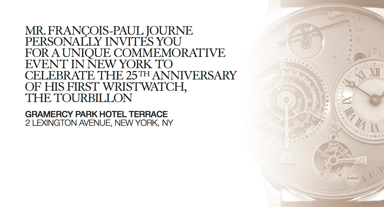 You are invited: invitation to the F.P. Journe Tourbillon Anniversary Event