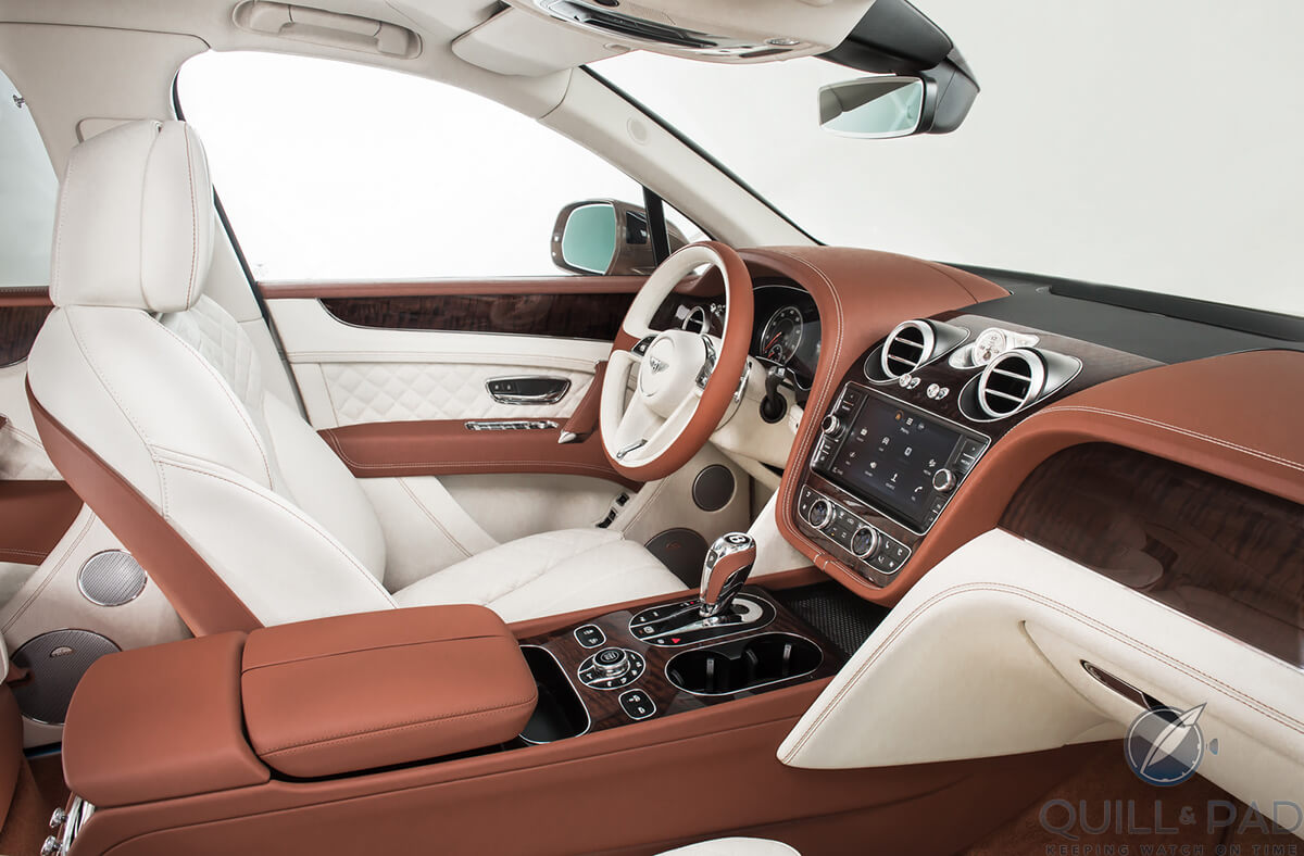 Plush leather interior of the Bentley Bentayga