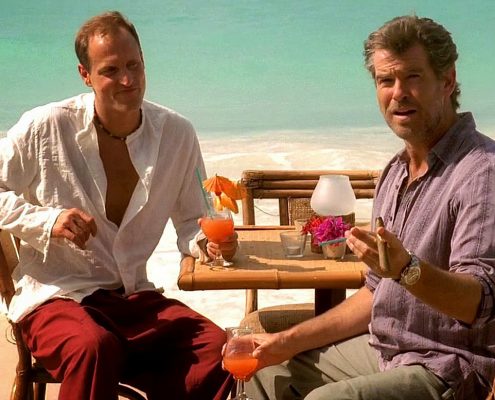 Pierce Brosnan wearing a Panerai Luminor in "After-The-Sunset" with Woody Harrelson