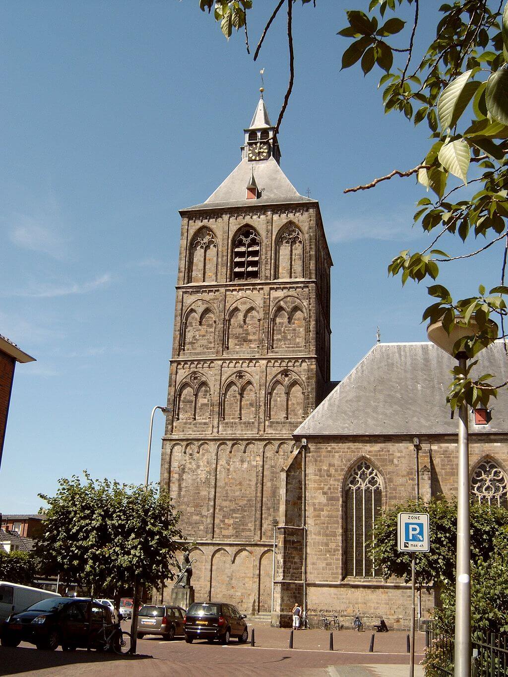 Clock at the top of the tower of the basilica of Saint Plechelmus in the Grönefeld brothers' home town of Oldenzaal