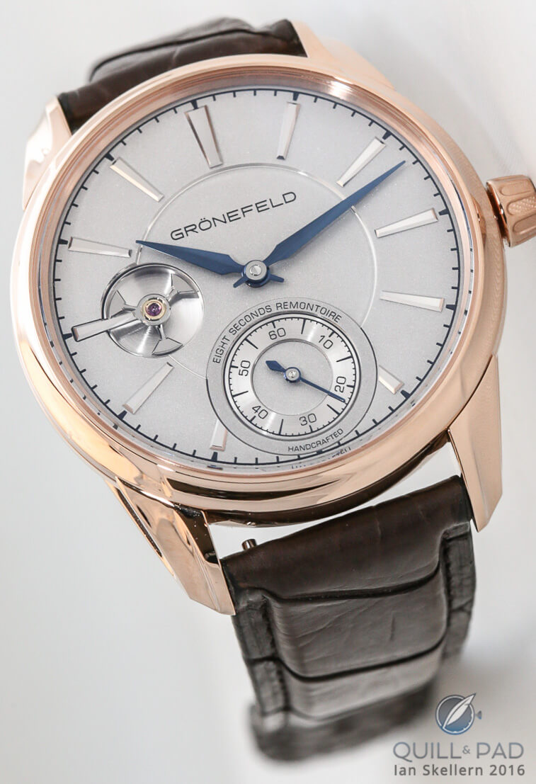 Grönefeld 1941 Remontoire in red gold with grey dial