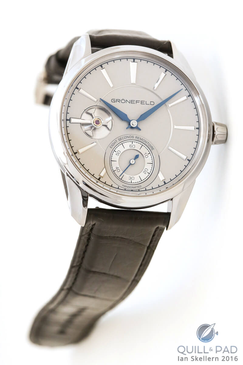 Grönefeld 1941 Remontoire in white gold with grey dial