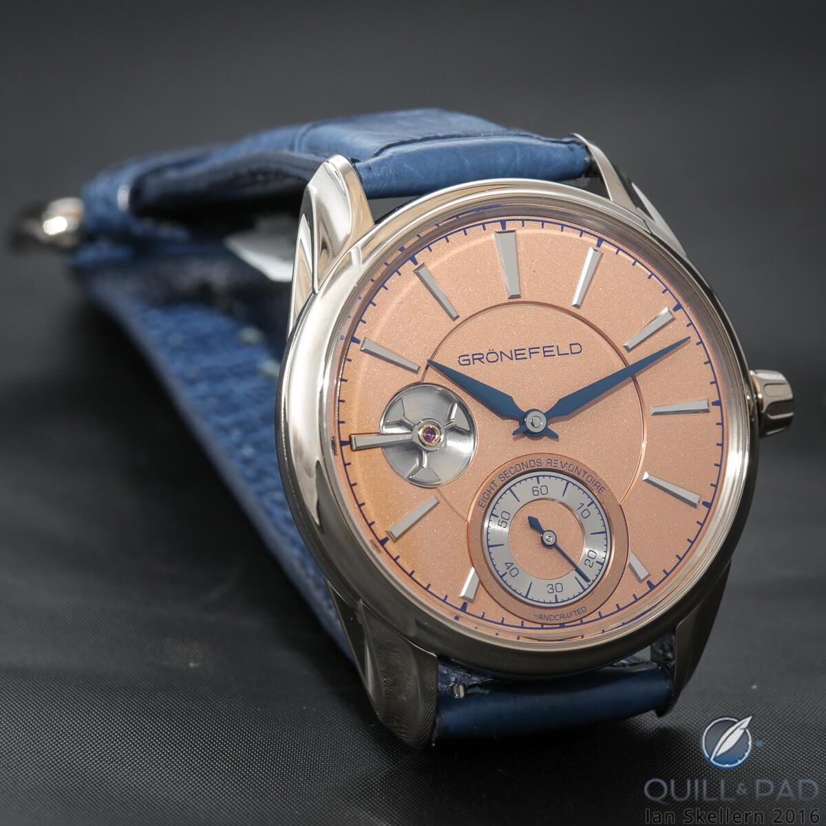 Grönefeld 1941 Remontoire in white gold with salmon-colored dial