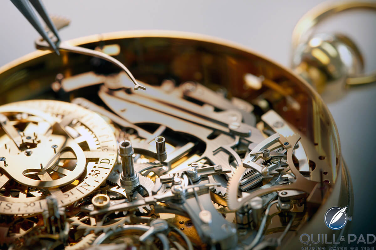 Meticulously assembling the movement of the Breguet Grande Complication No. 1160
