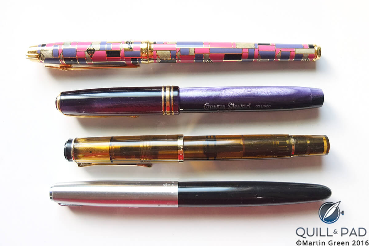 Colorful fountain pen collection