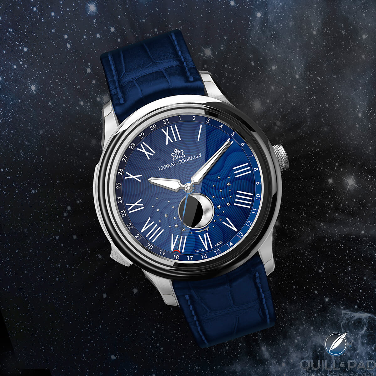 Lebeau-Courally Phase de Lune in white gold