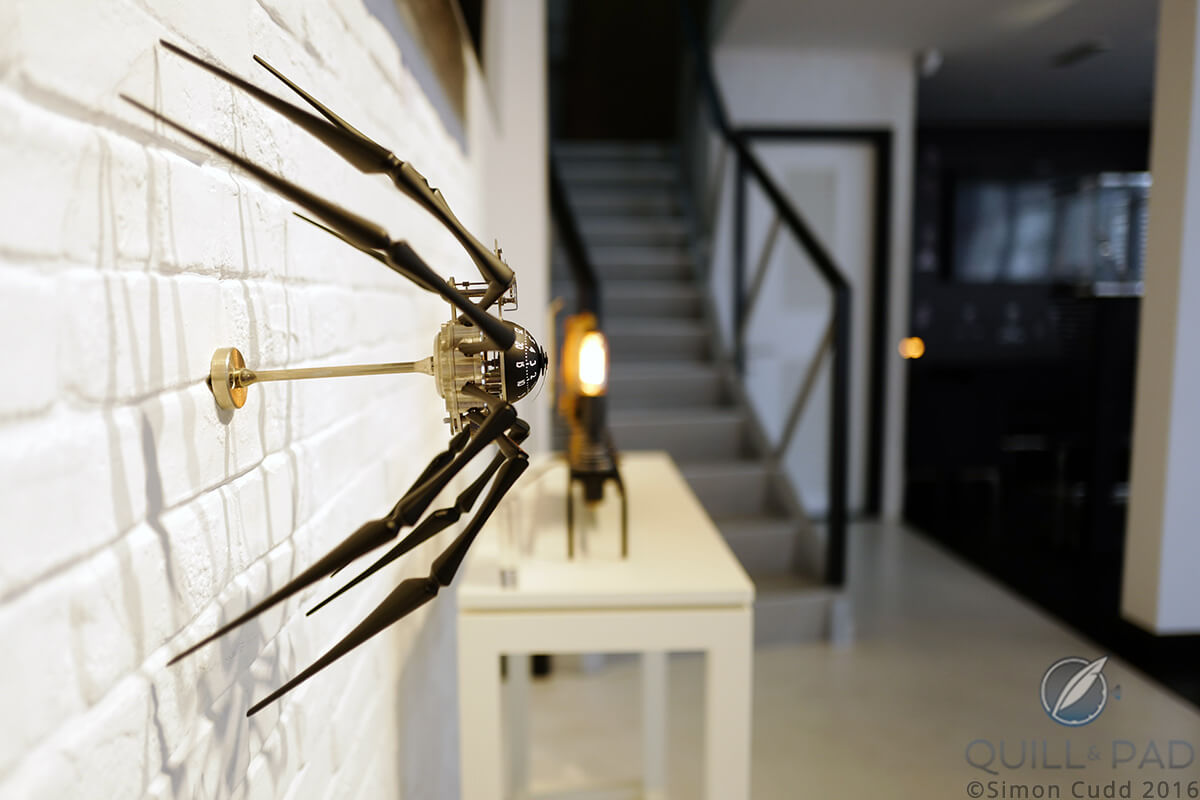 Arachnophobia hanging around on the wall of the MB&F M.A.D.Gallery Dubai