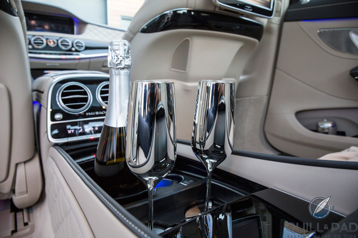 Cheers! Back seat comforts in the 2016 Mercedes-Maybach