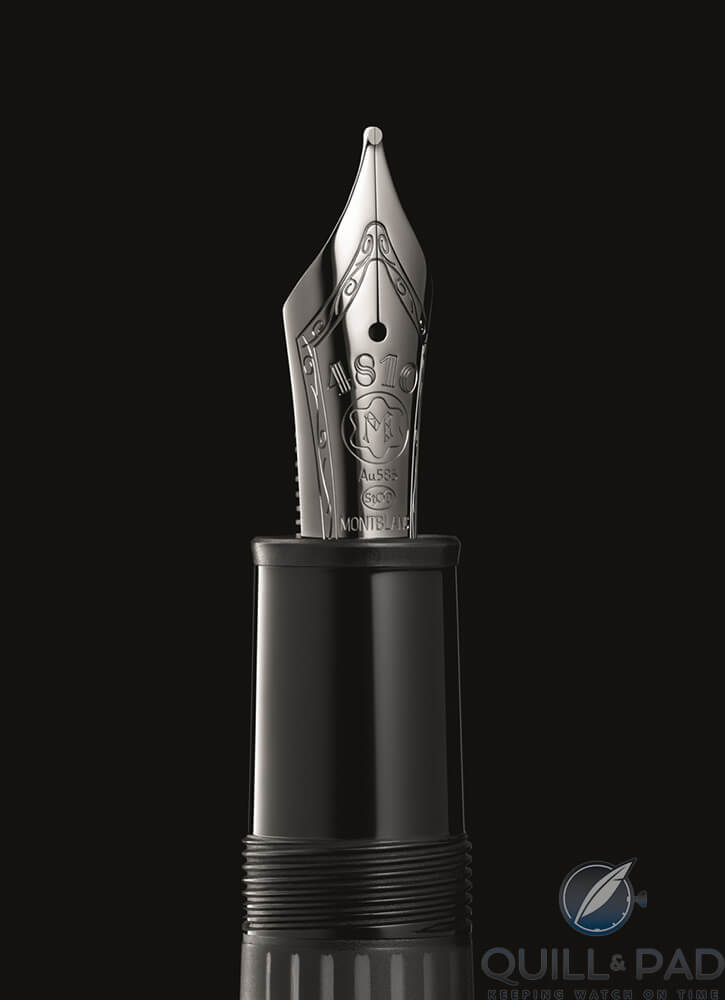 Engraved gold nib of the Montblanc Meisterstück Ultra Black Special Edition