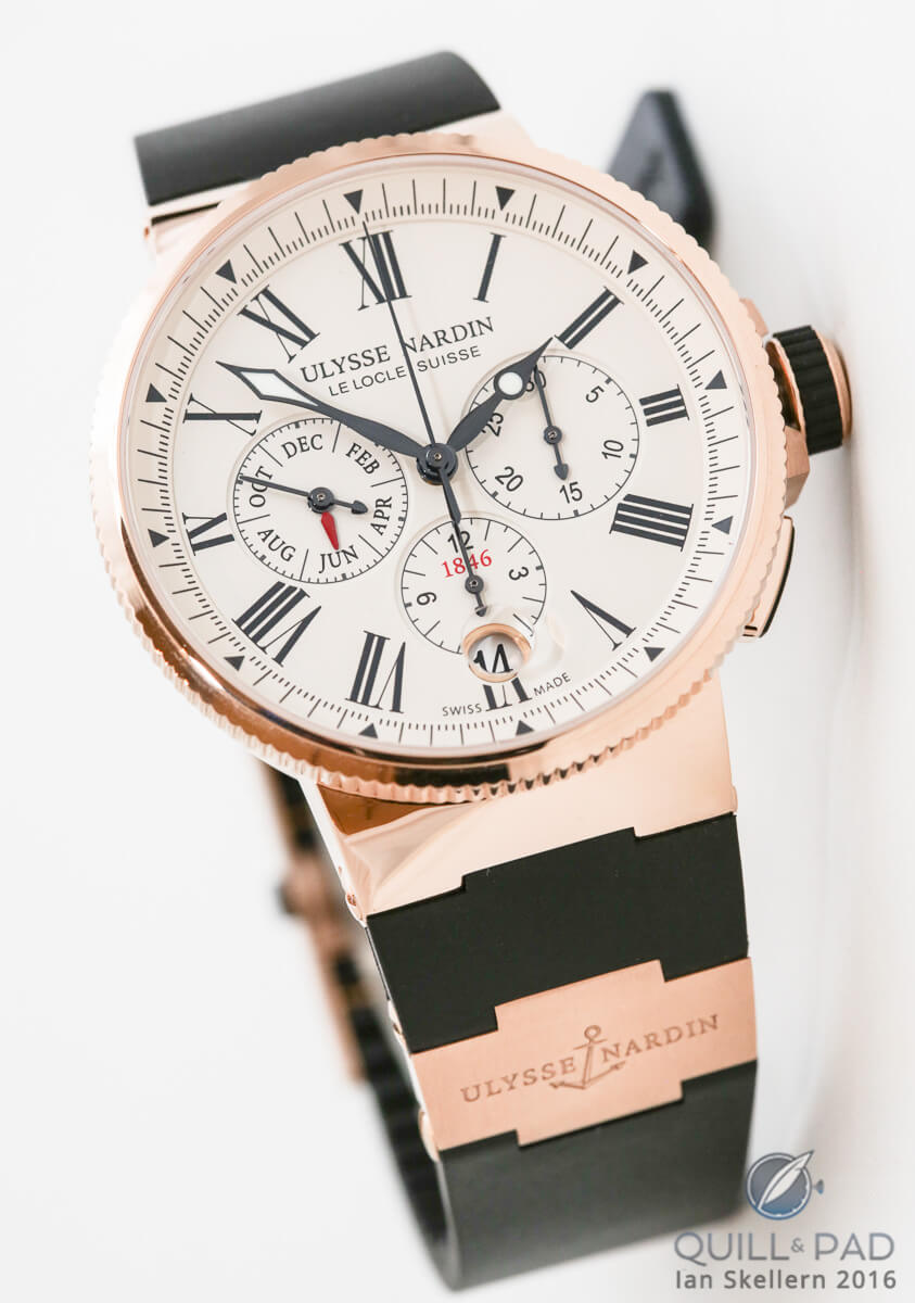 Ulysse Nardin Marine Chrono Annual Calendar in red gold with eggshell dial