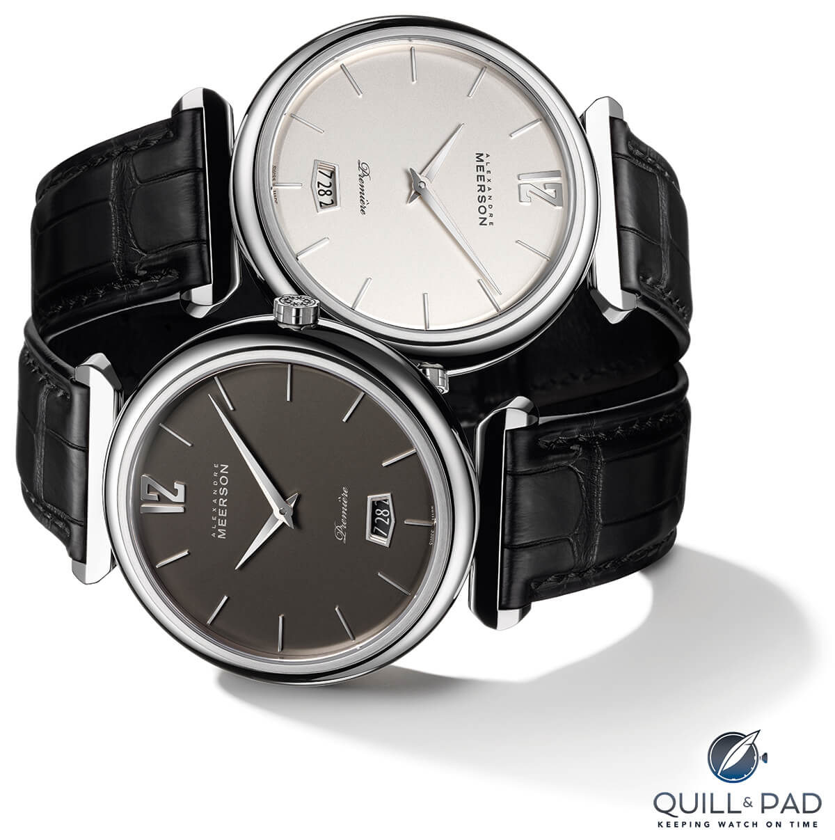 Dark and light dial versions of the Alexandre Meerson Altitude Première with date