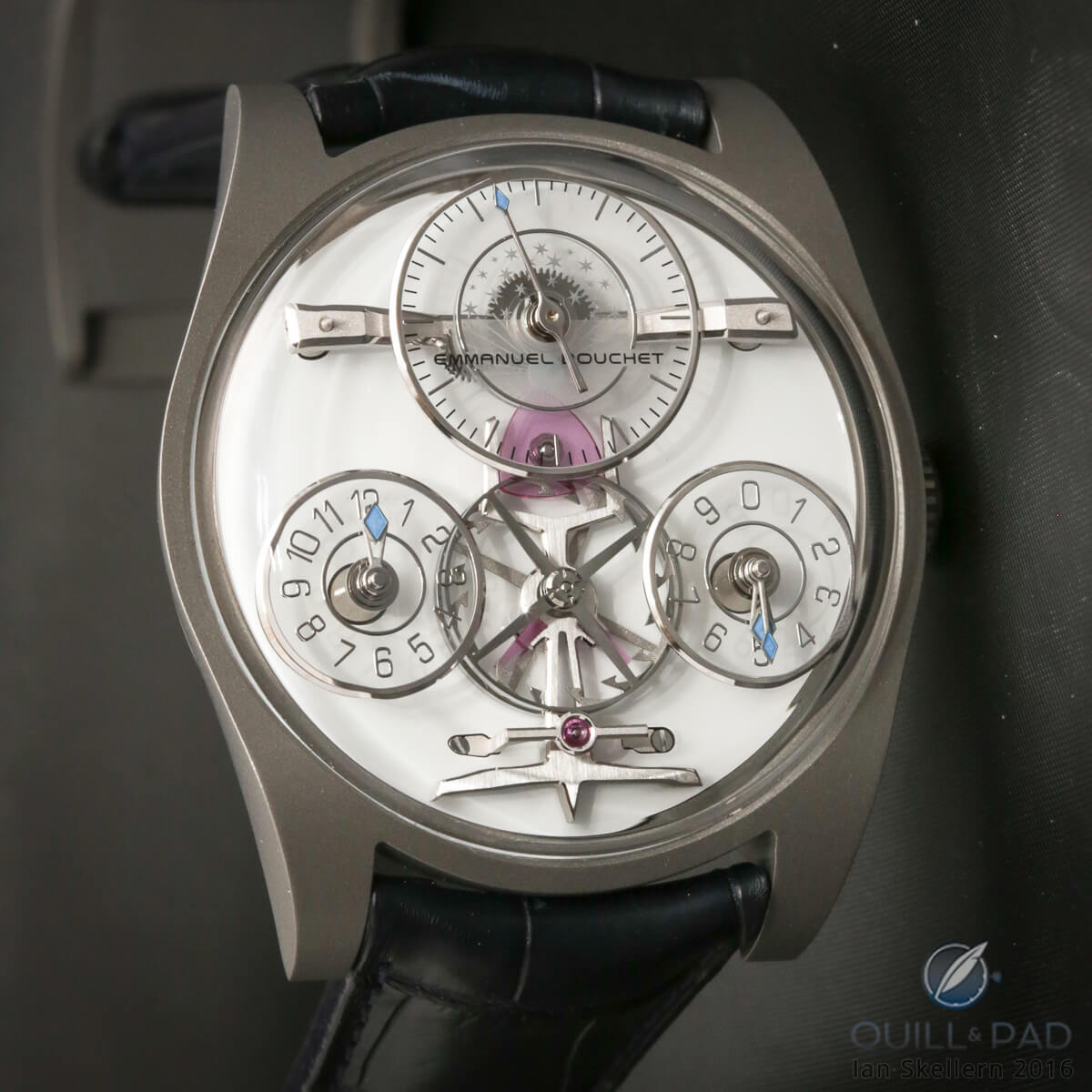 Emmanuel Bouchet Complication One in gunmetal case with chalcedony dial