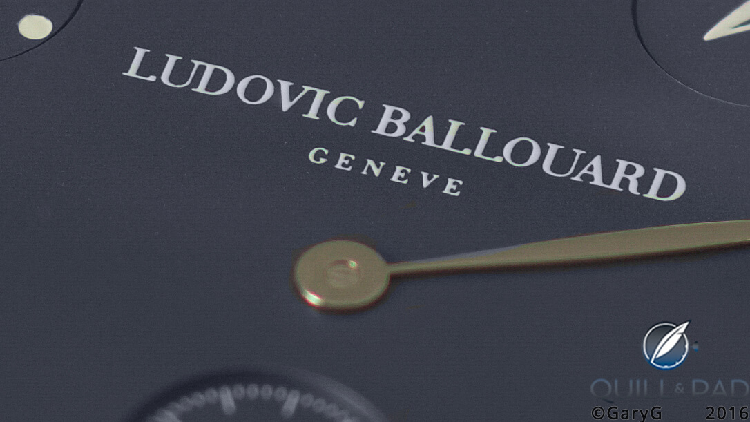 Rare and beautiful, but costly: dial detail of the radical Upside Down from Ludovic Ballouard
