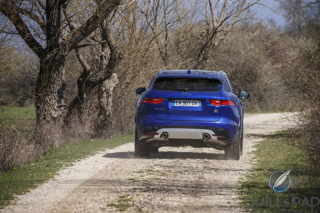 View from the back of the Jaguar F-Pace