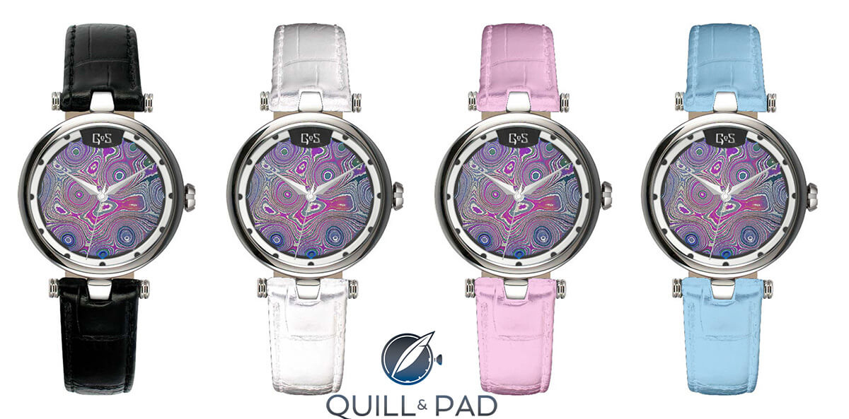 The Gustaffson & Sjögren (GoS) Sarek Ladies’ watch comes on a choice of moose strap or a variety of pastel-colored calfskin straps