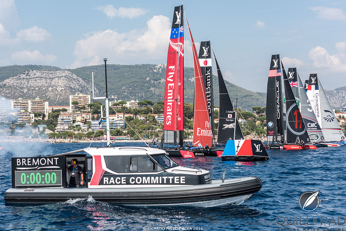 Bremont is the official timing partner for the Louis Vuitton America’s Cup World Series as seen on the race weekend in September 2016 in Toulon, France (photo courtesy Ricardo Pinto)