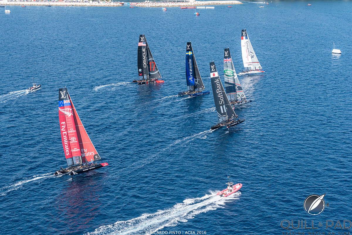Racing during the Louis Vuitton America’s Cup World Series in Toulon, France (photo courtesy Ricardo Pinto)