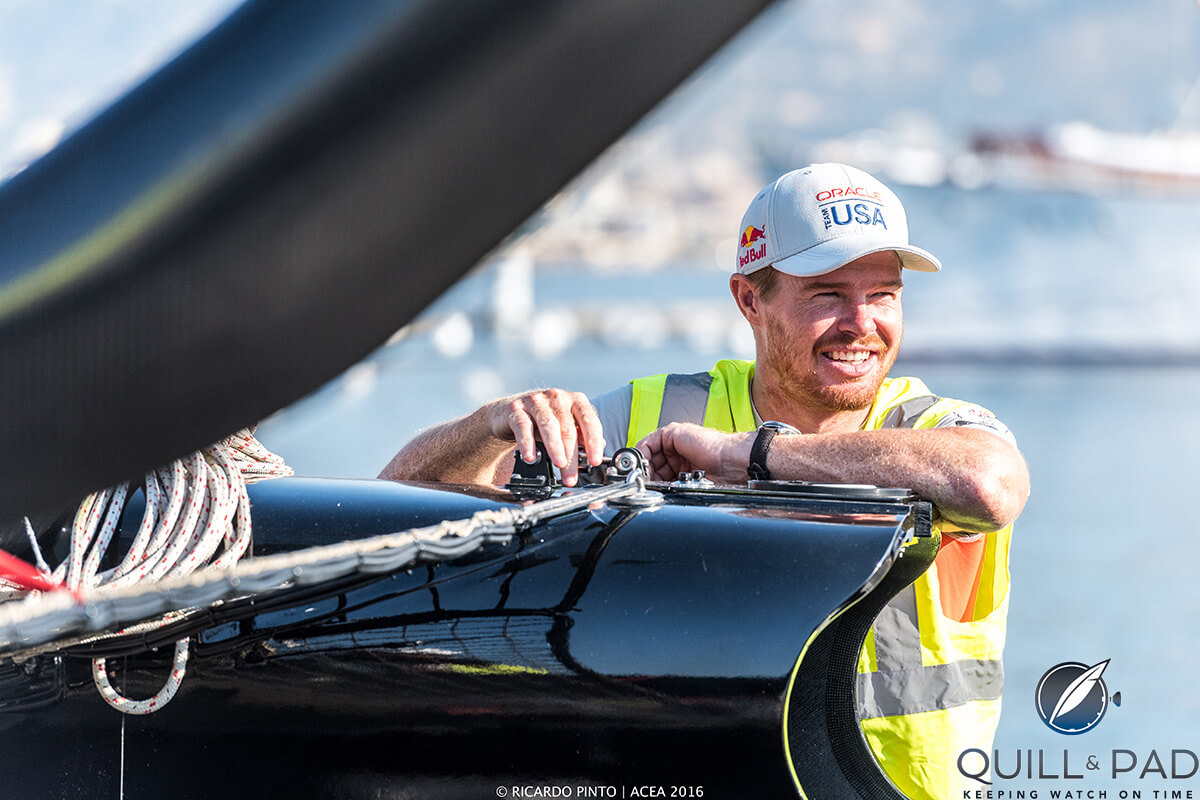 Tom Slingsby, the Oracle Team USA tactician, during the Louis Vuitton America’s Cup World Series in Toulon, France (photo courtesy Ricardo Pinto)