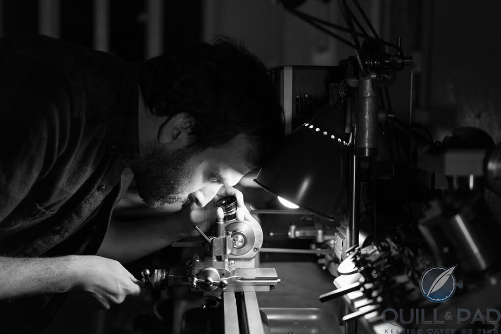 Master watchmaker Raúl Pagès working in his atelier