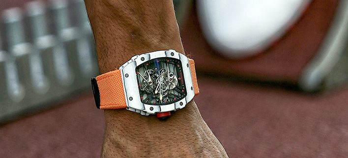 Wayde van Niekerk wearing the Richard Mille RM 27-02 Rafael Nadal on his right wrist (photo courtesy Matteo Pittini)
