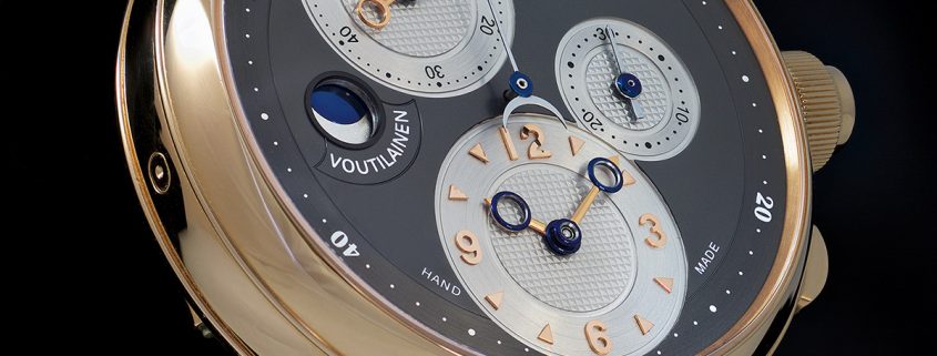 Not for beginners: the author’s Kari Voutilainen Masterpiece Chronograph II with bespoke dial and case