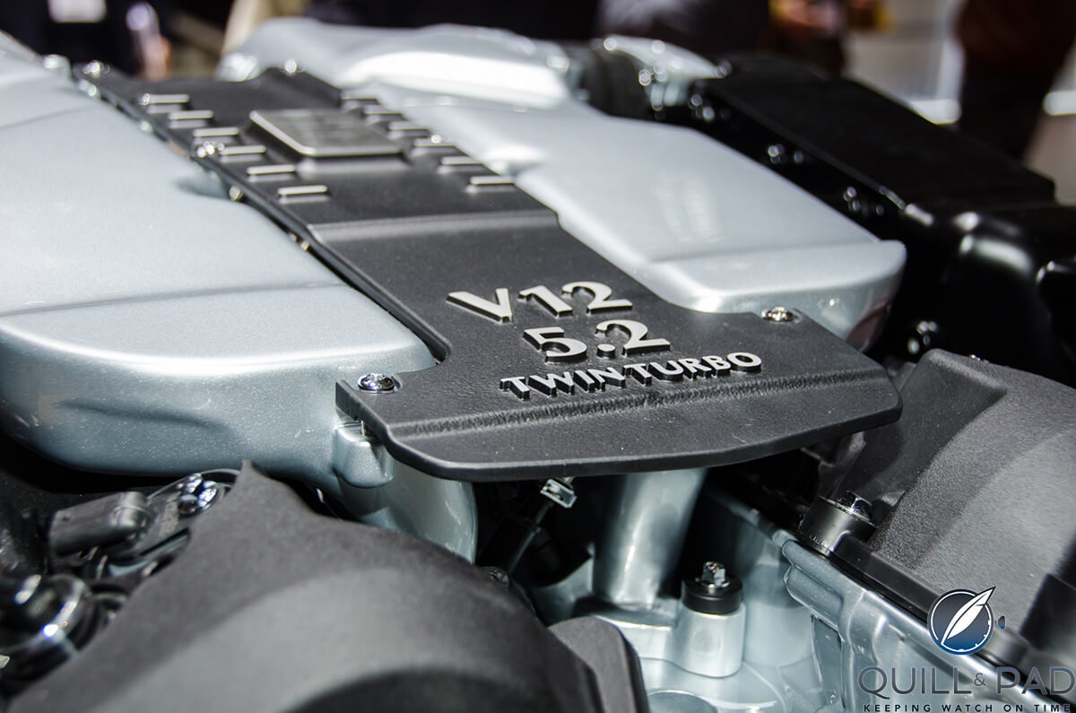 Twin turbo V12 motor of the Aston Martin DB11