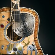 Time-themed body details on the Martin two millionth guitar