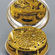 Derek Pratt’s H4 showing the completed movement and Charles Scarr’s piercing and engraving