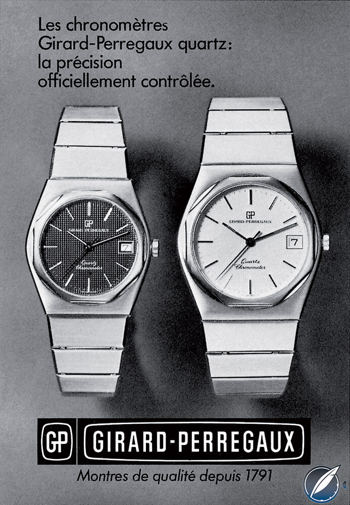 Advertisement for the original Girard-Perregaux Laureato with quartz movement