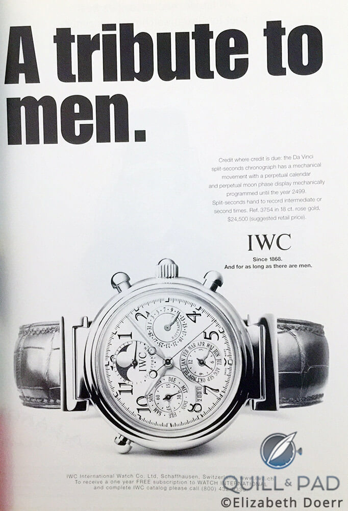 IWC advertisement from 2001